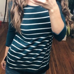 Striped baseball tee
